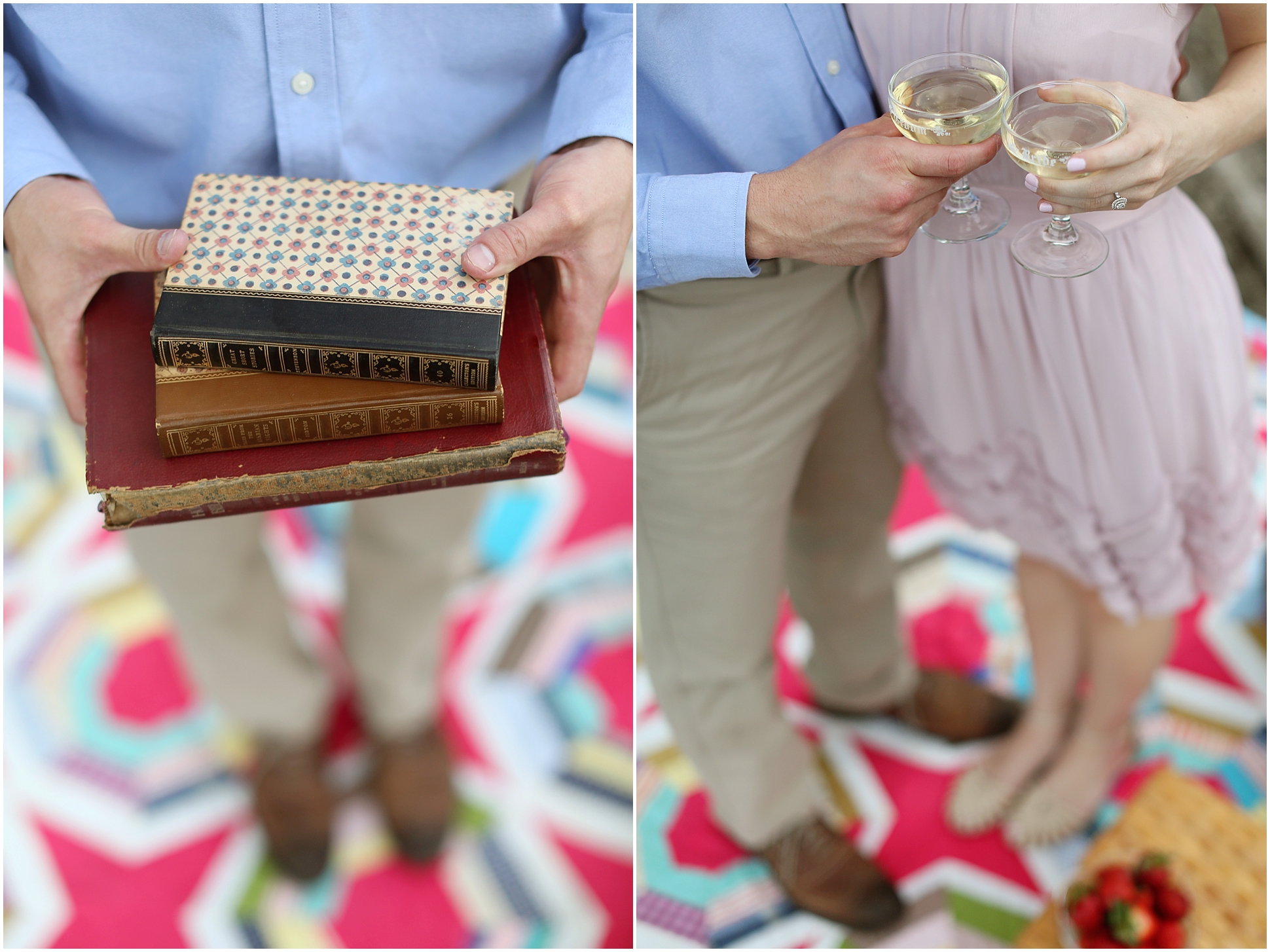 Picnic Inspired Engagement Session | Two Chics Photography | www.twochicsphotography.com