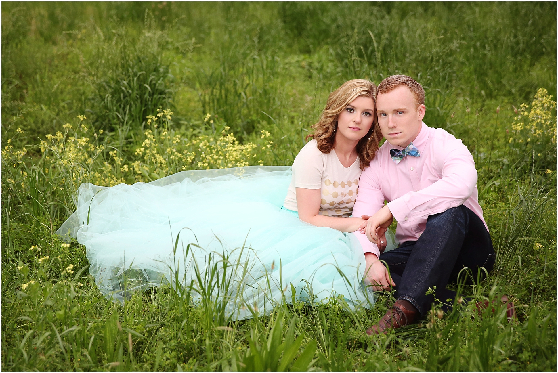 A Bowtie and Tulle Skirt Engagement Session | Two Chics Photography | www.twochicsphotography.com