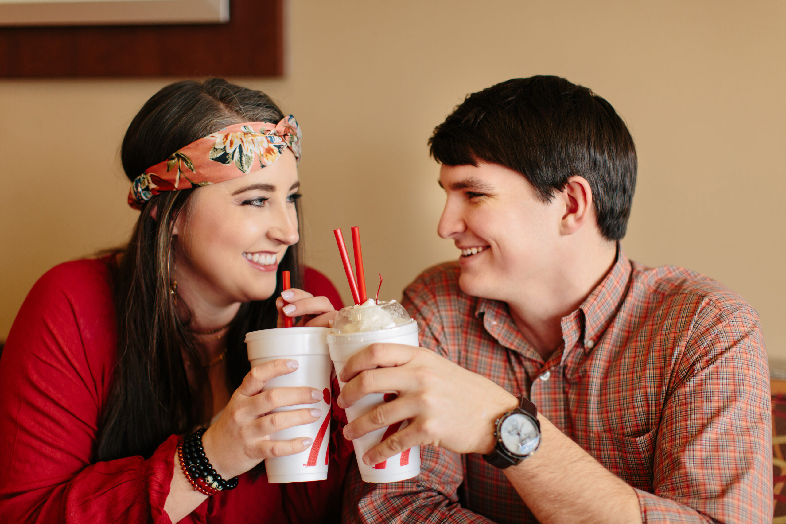 Chick-Fil-A Engagement Session | Two Chics Photography | www.twochicsphotography.com