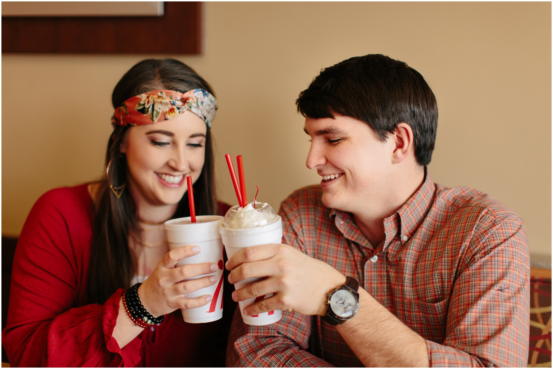Chick-Fil-A Engagement Session | Two Chics Photography | www.twochicsphotography.com
